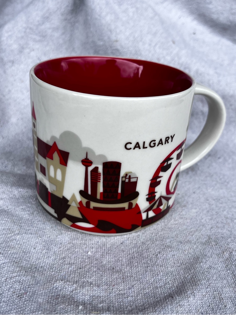Starbucks Calgary Canada You Are Here Mug 14oz Red Original Price Sticker YAH